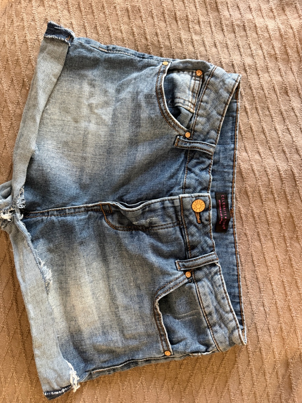 Celebrity Pink Light Blue Denim Shorts